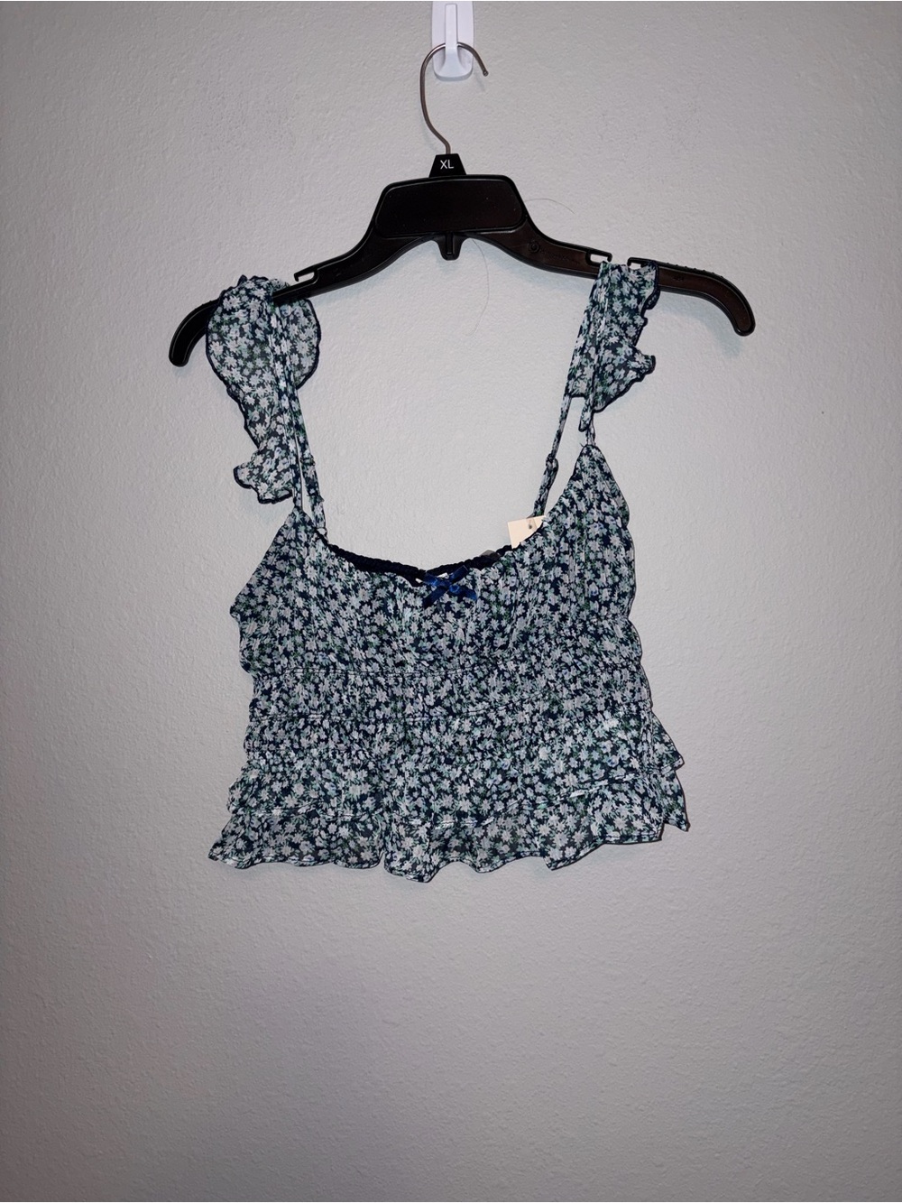 No Boundaries Printed Ruffle Tank Top Size XS